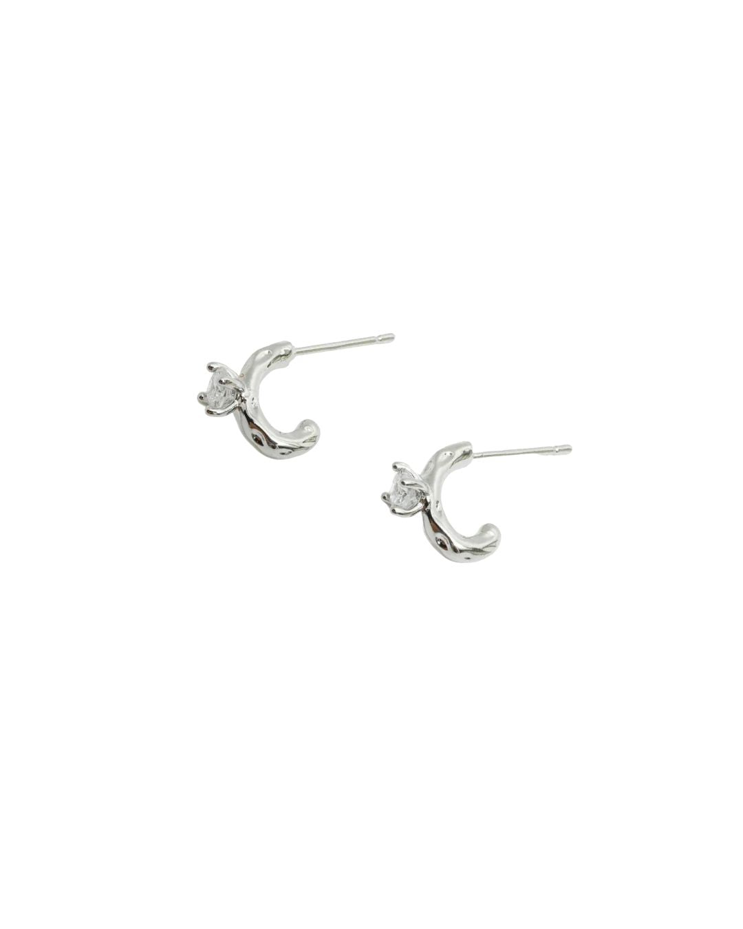Love snippet earrings in silver