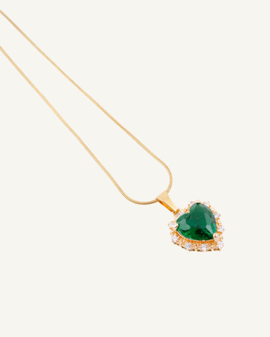 Valentine's royal necklace with green charm