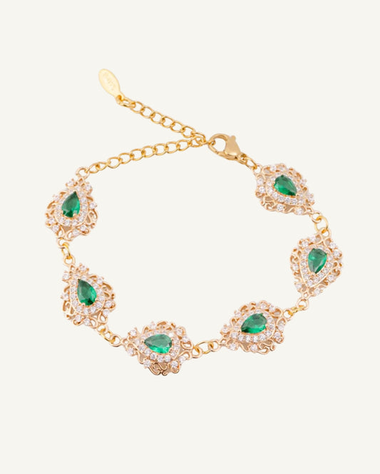 Royal bracelet with green zircons