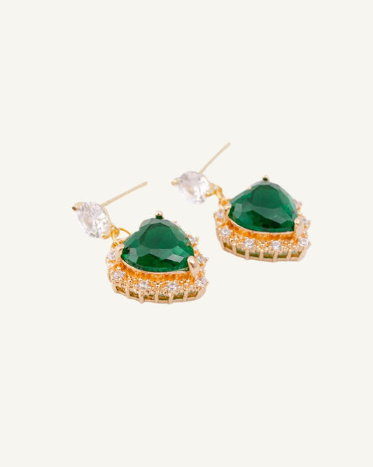 Valentine's royal earrings in green