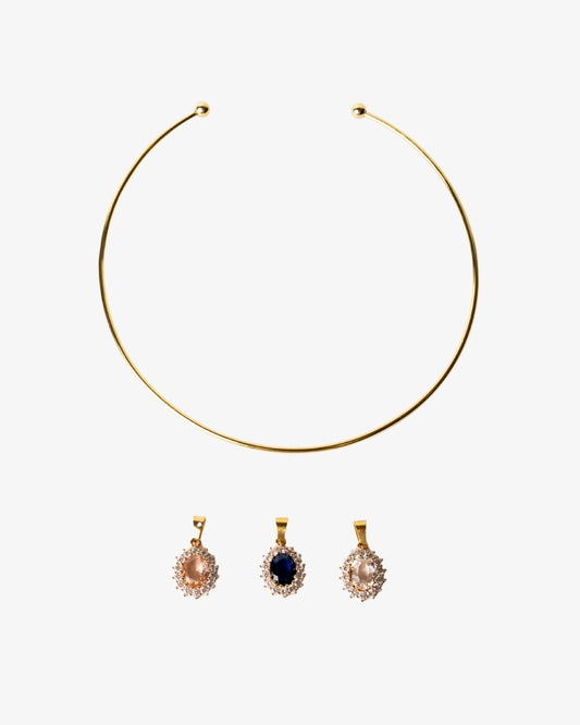 Valentine's royal necklace with green charm