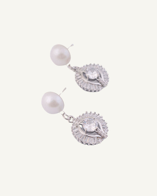 Royal duo, silver earrings