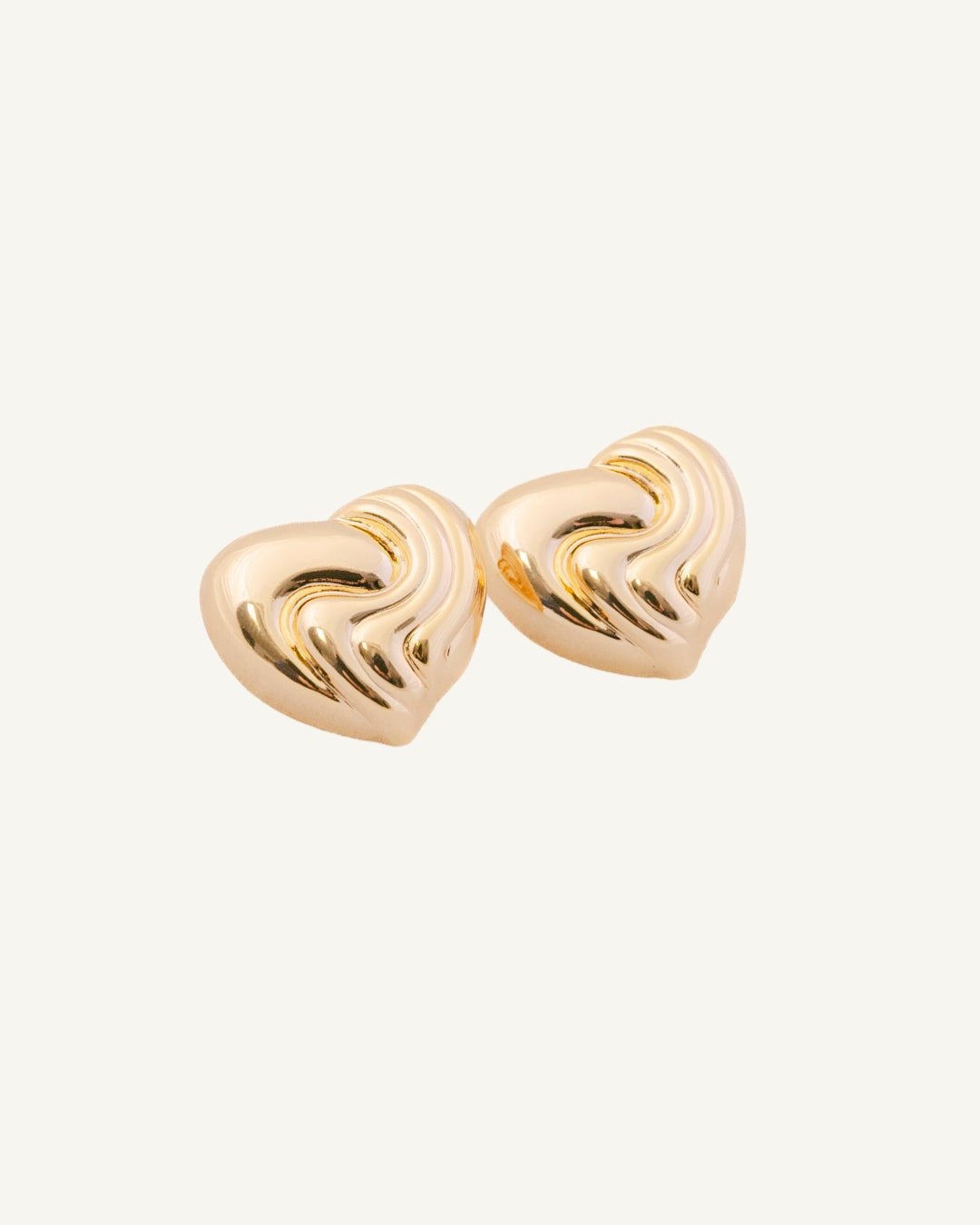 Chocolate hearts earrings in gold