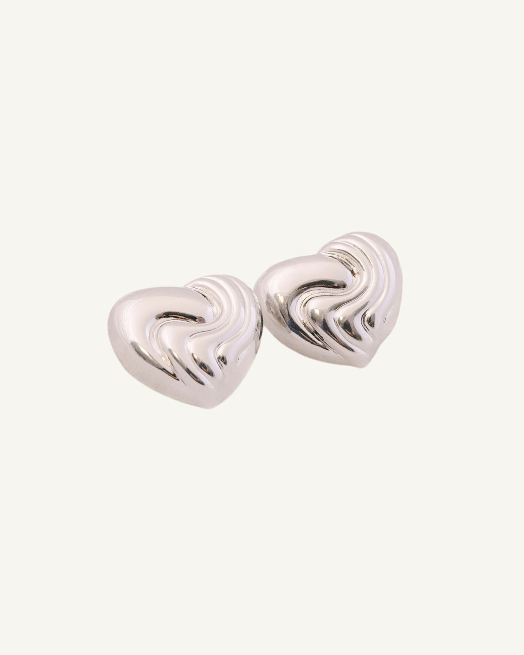 Chocolate hearts earrings in silver