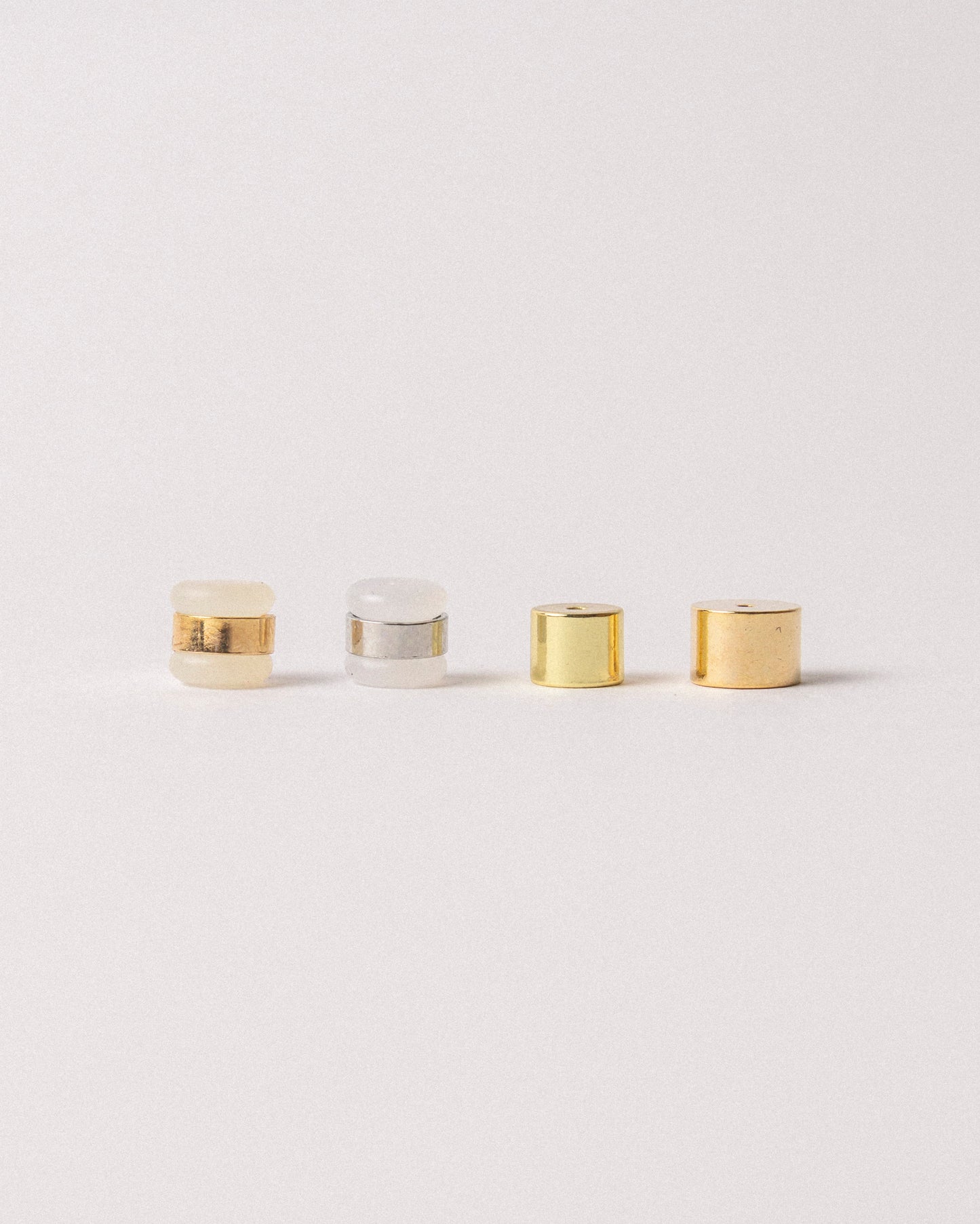 Silicone earring backings in gold